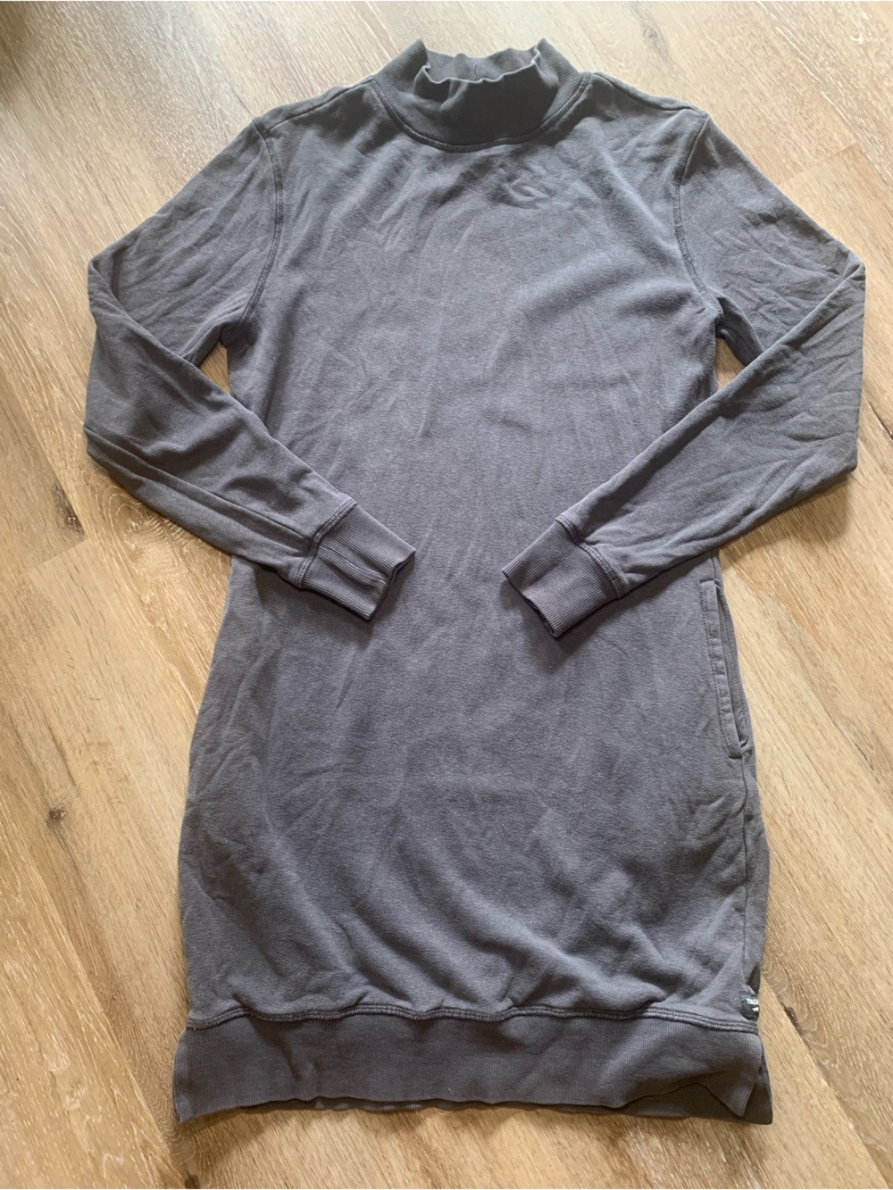 Toad&Co Charcoal Gray Long Sleeve Pullover Dress Size XS Cotton & Hemp